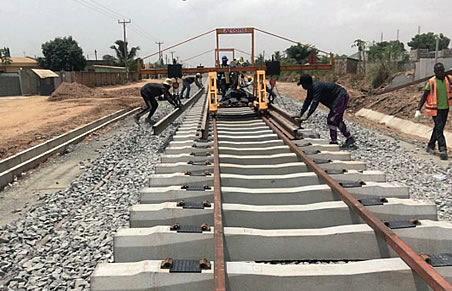 Laying of rail track on Tema - Mpakadan line